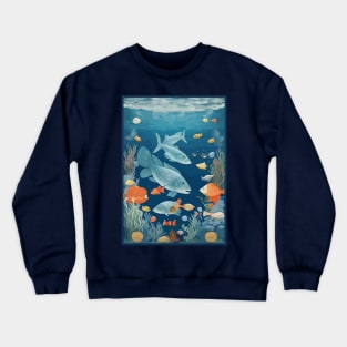Rug Beautiful Ocean Fish Pattern Crewneck Sweatshirt